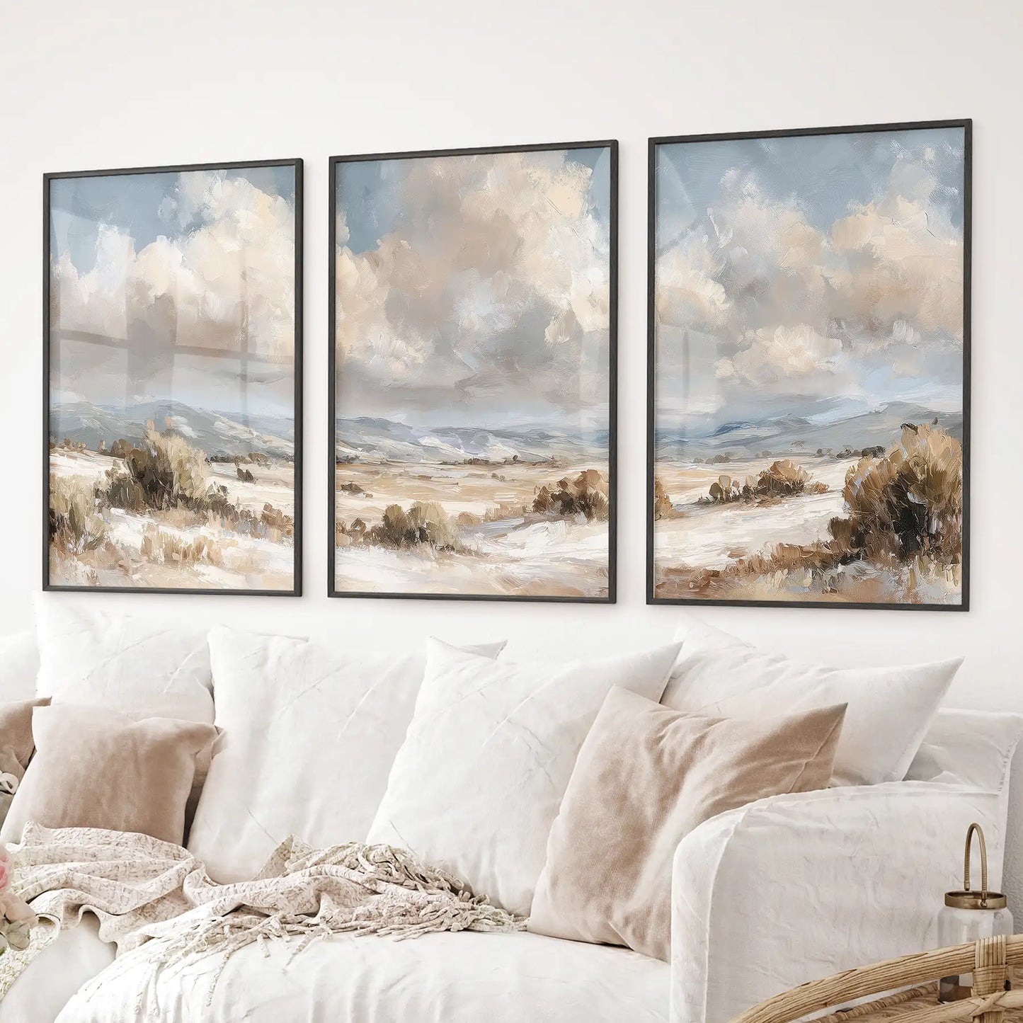 Warm Neutral Desert Landscape Decor. 3 Piece Nature  Wall Art  (online exclusive)