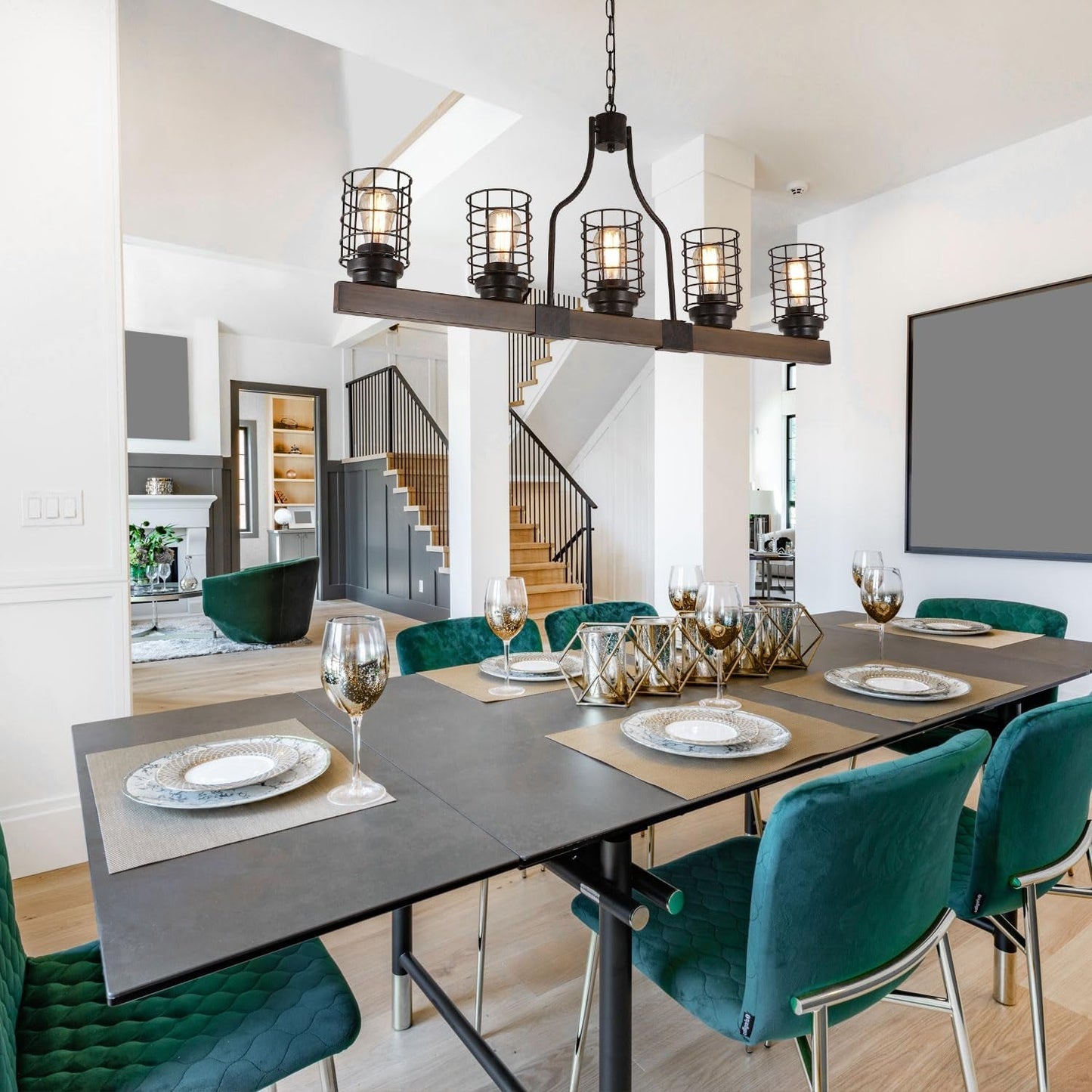 Farmhouse 5-Light Cage Rustic Chandelier  (Online Exclusive)