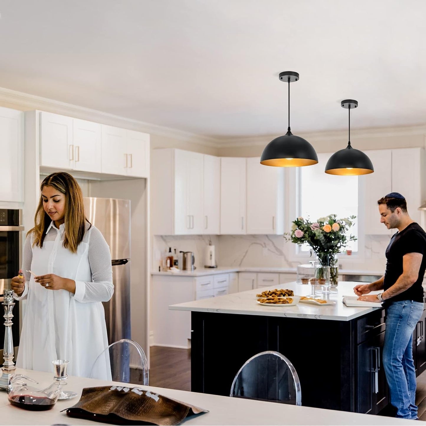 2 Farmhouse Dome Pendant Lights  (Online Exclusive)
