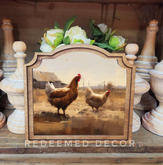 Provincial Chickens Framed Art