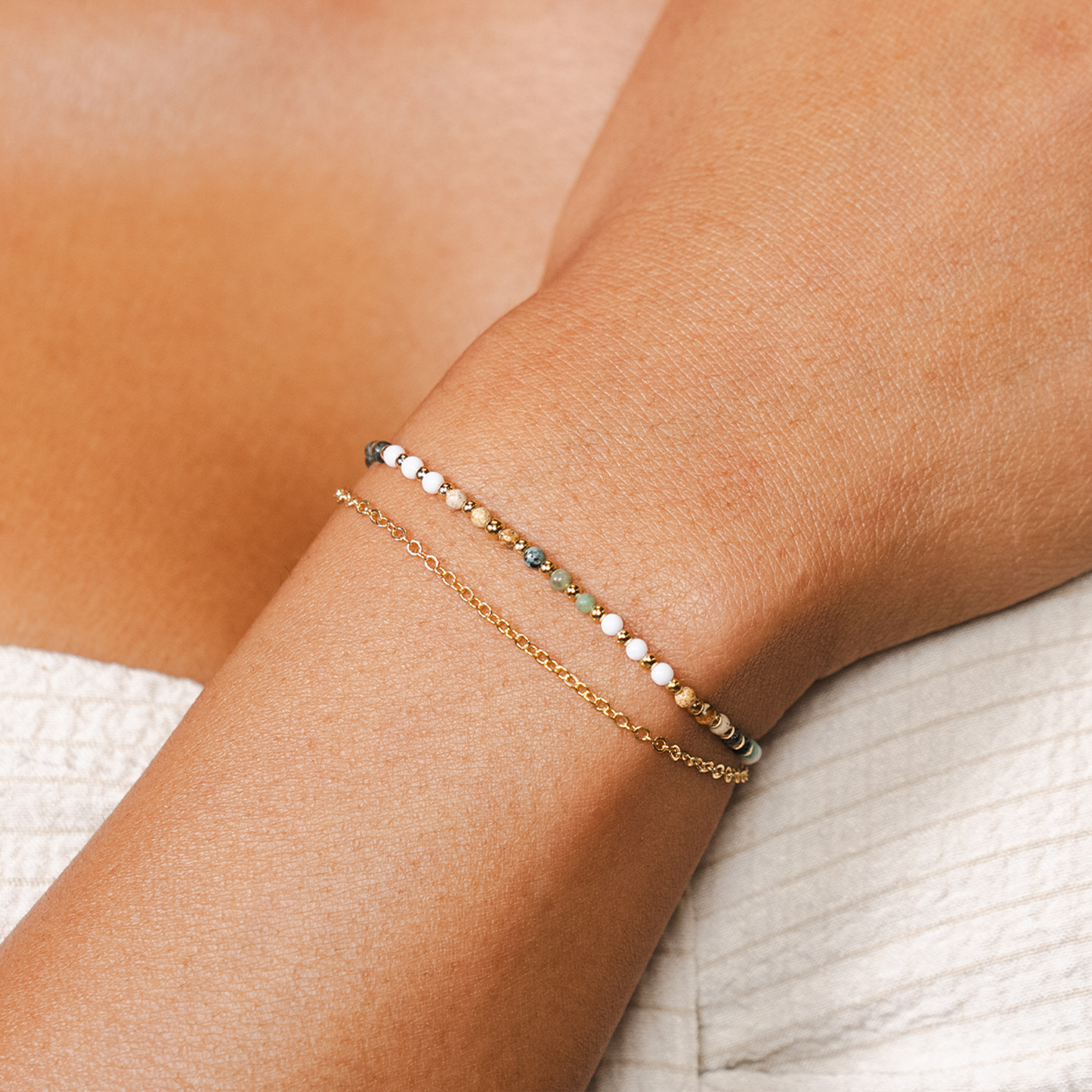 Peace Protector 2mm Layered Healing Bracelet (Gold)