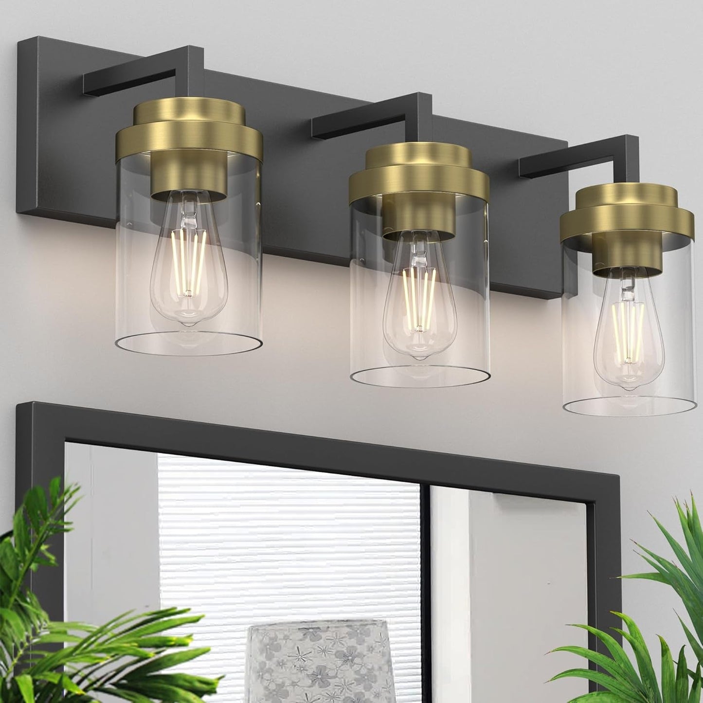 (Online Exclusive) Vanity Light with Clear Glass Shade