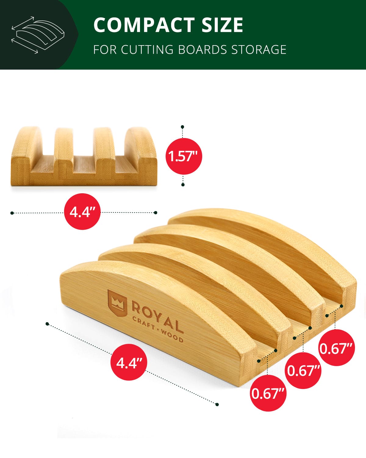 Cutting Board Stand with 3 Slots, Natural  (Online Exclusive)