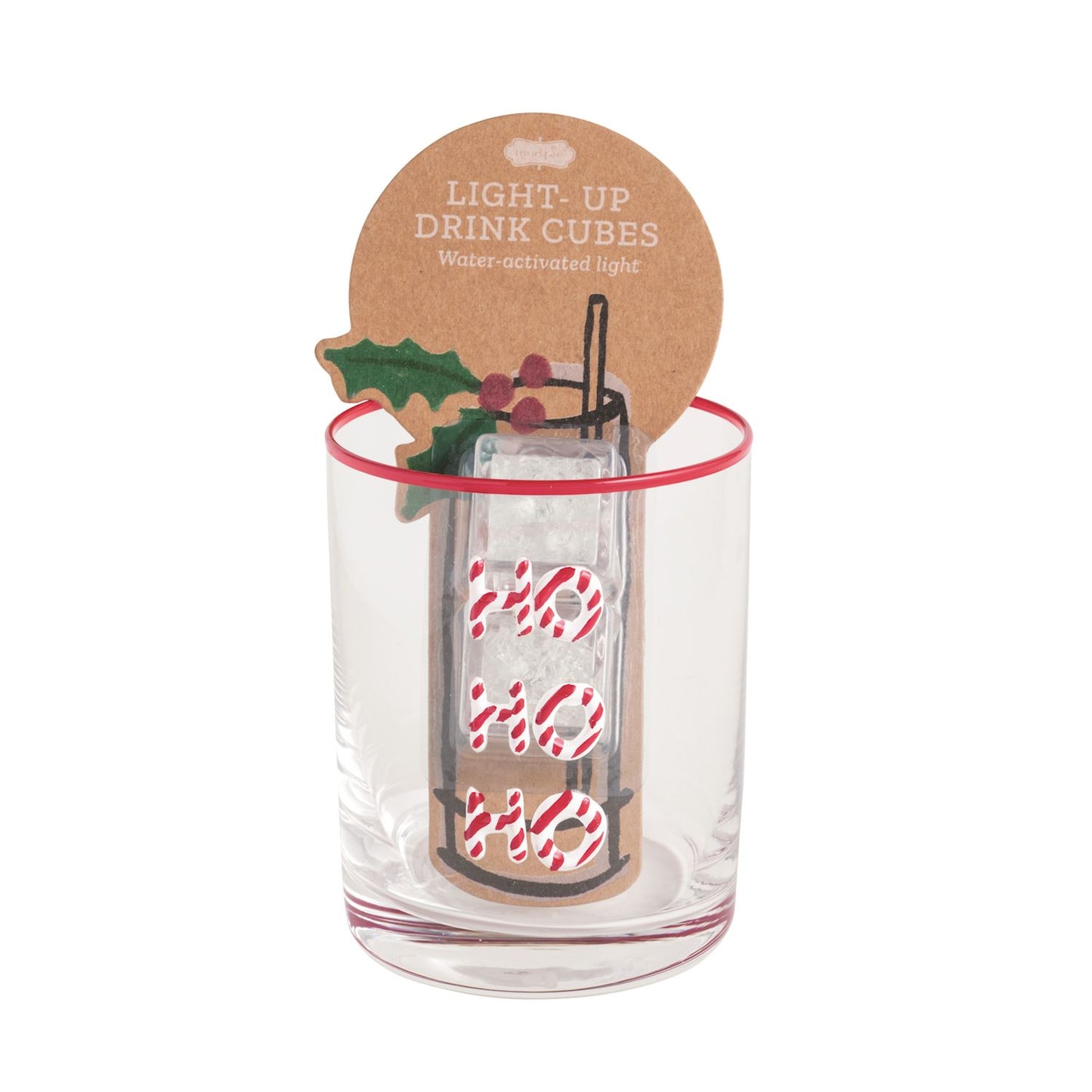 HO HO LIGHT CUBE AND GLASS