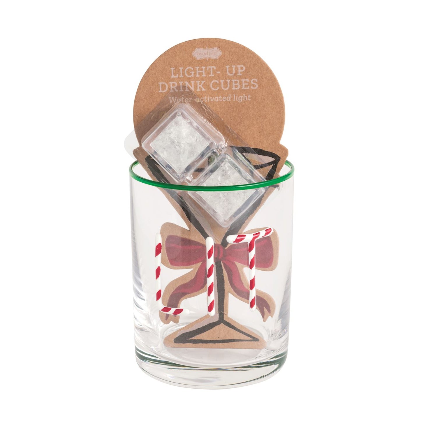 LIT LIGHT CUBE AND GLASS