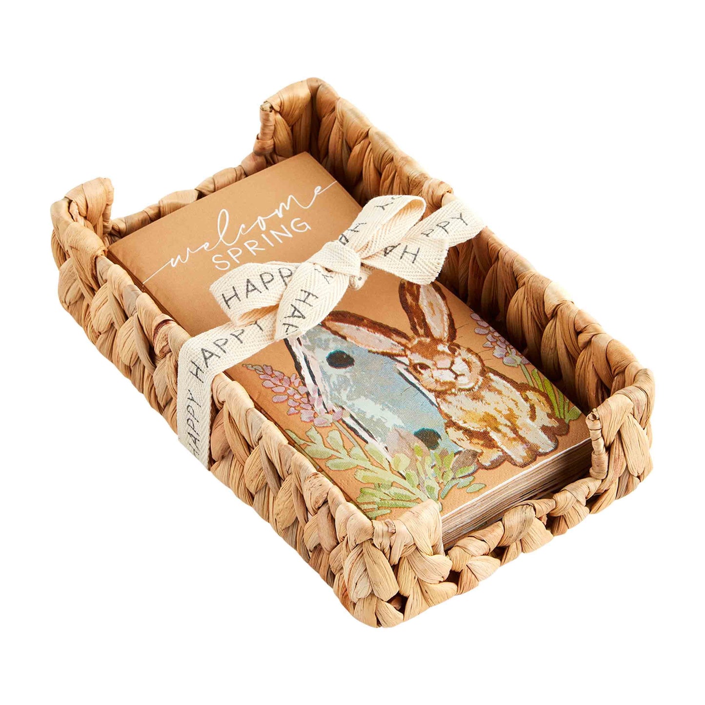 WELCOME SPRING GUEST TOWEL AND BASKET SET