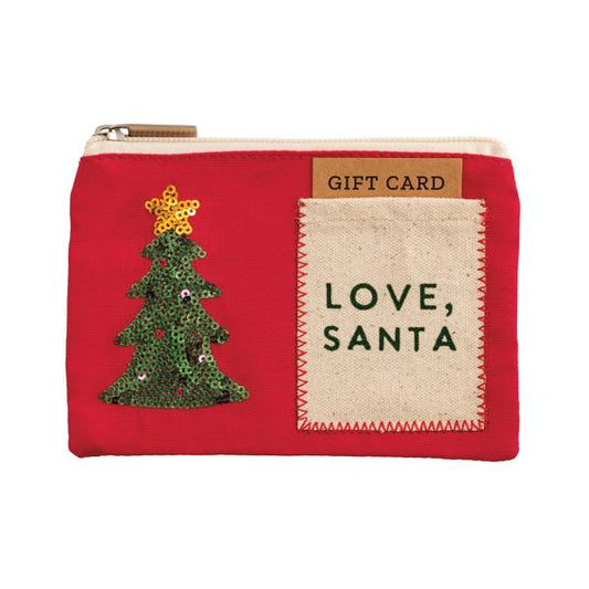 LOVE SANTA SEQUIN GIFT POUCH