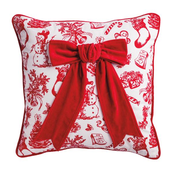 BOW EMBLISHED PILLOW