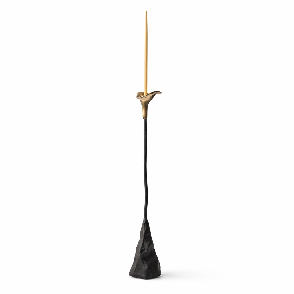 Calla Lily Iron Candlestick — Handcrafted Sculptural Candleholder (19”) (Online Exclusive)