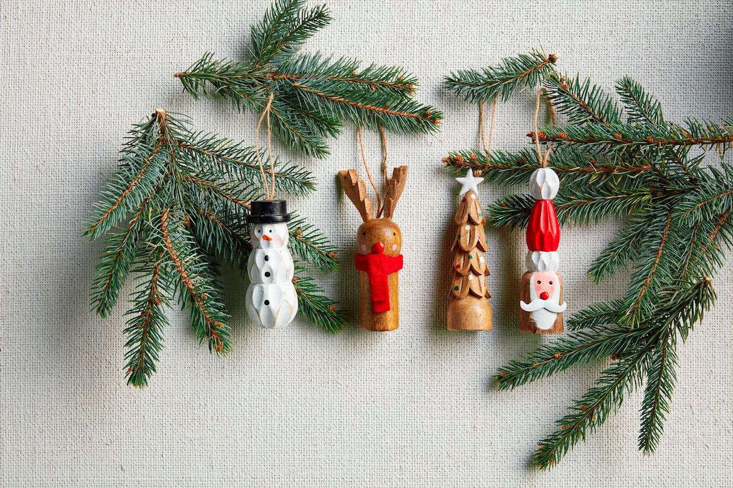 SANTA WOOD PEG ORNAMENTS