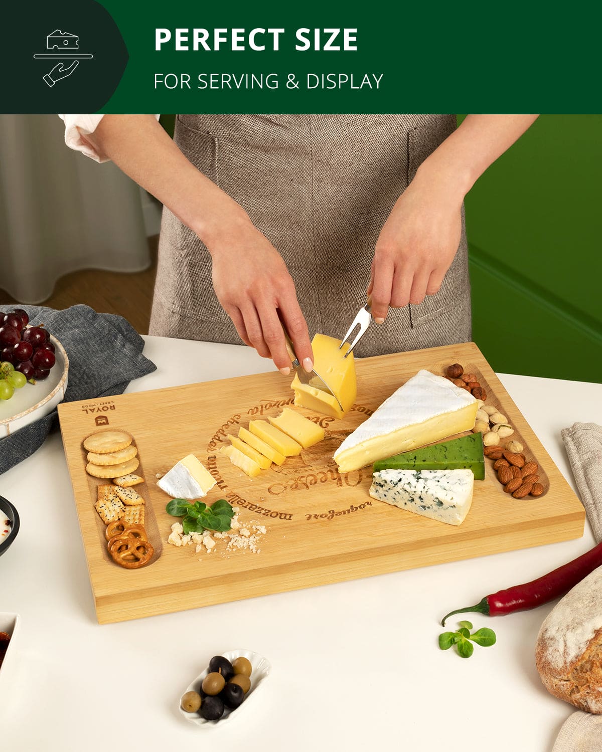 Cheese Board w/knives, 16.5"x11"  (Online Exclusive)
