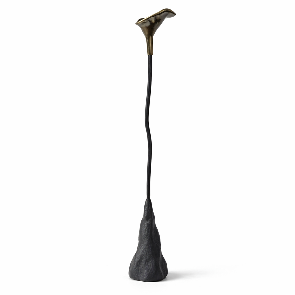 Calla Lily Iron Candlestick — Handcrafted Sculptural Candleholder (19”) (Online Exclusive)