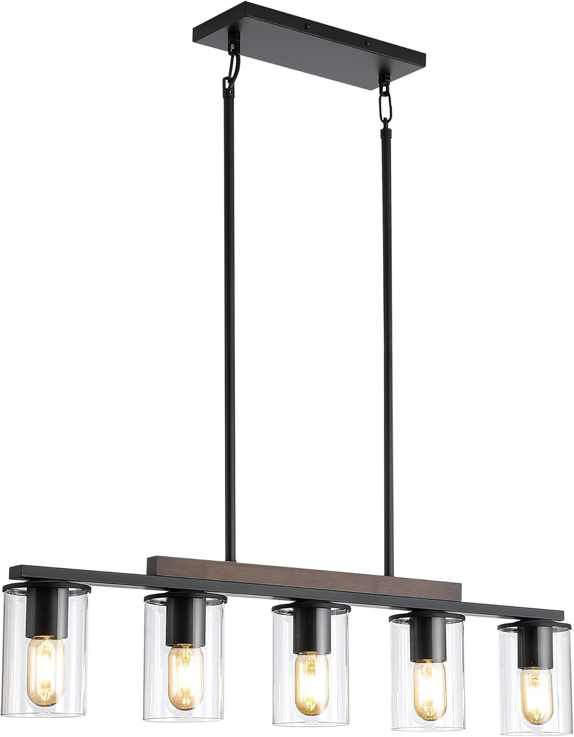 Farmhouse Black Linear Chandelier  (Online Exclusive)