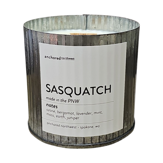 Sasquatch (Bigfoot) Rustic Wood Wick Candle
