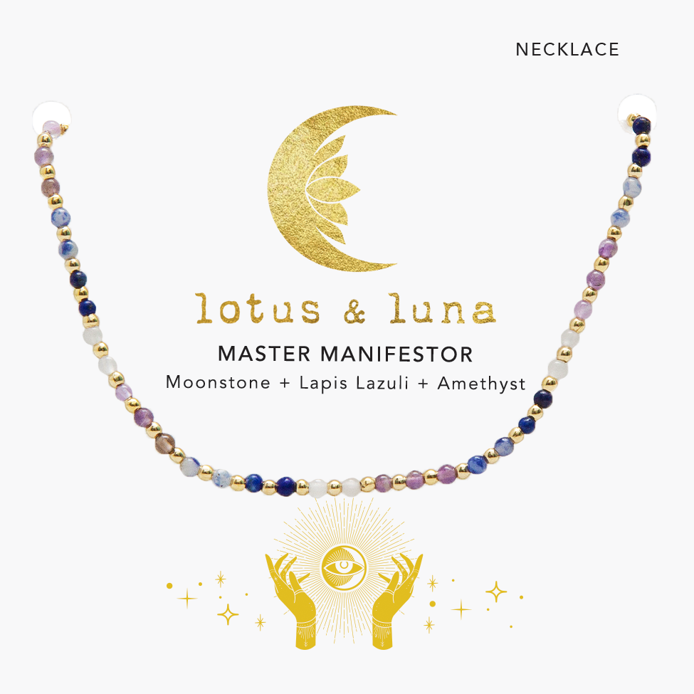 Master Manifestor 2mm Beaded Healing Necklace (Gold)