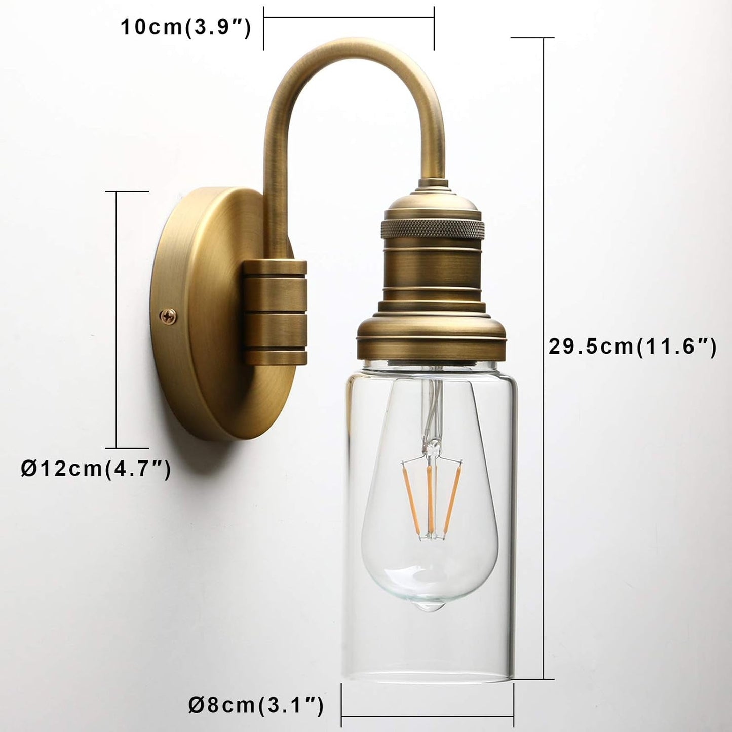 Vintage Gooseneck Wall Mount Single Sconce  (Online Exclusive)