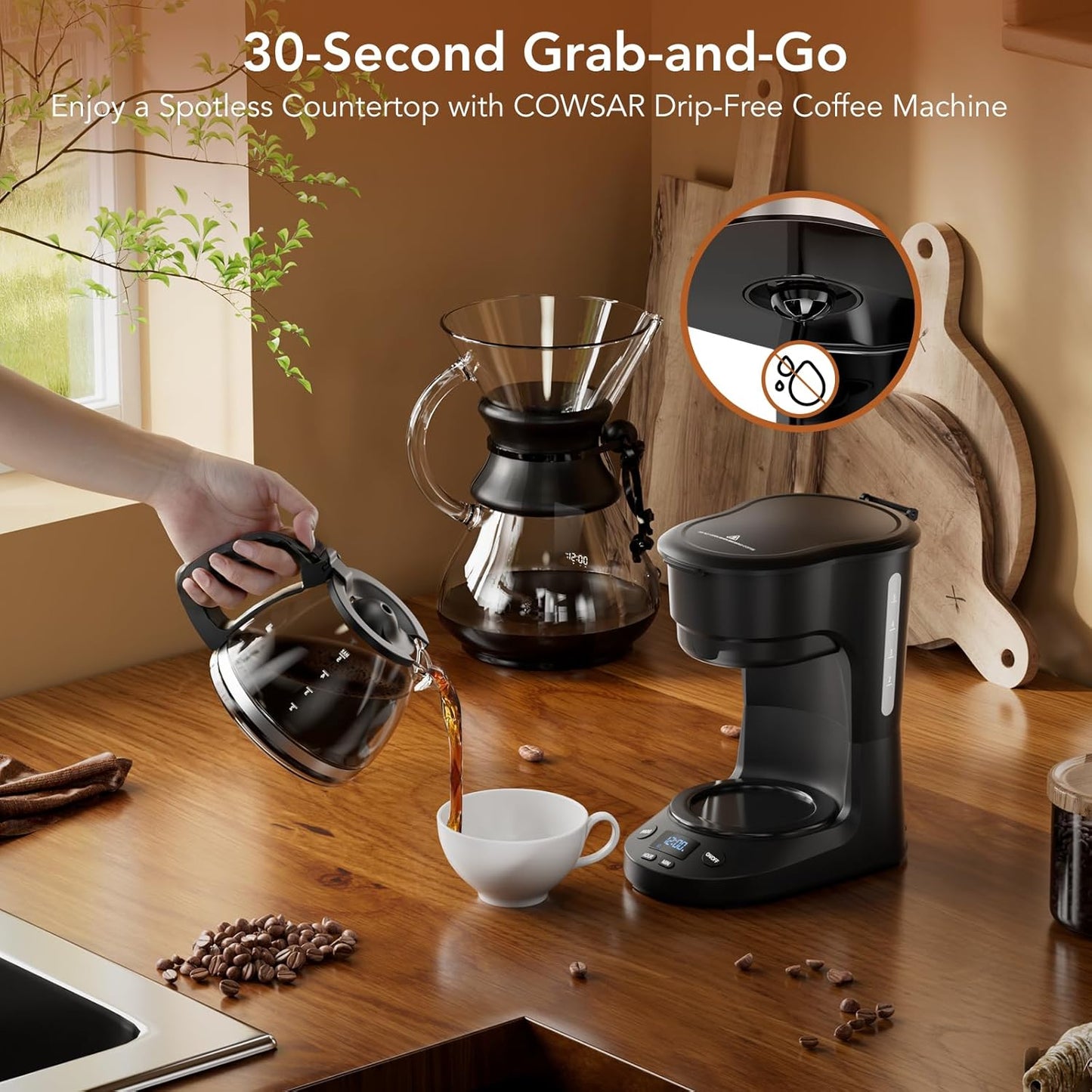 5-Cup Drip Coffee Maker -  (Online Exclusive) Programmable, Auto Brew, Auto Pause, Keep Warm Function CM3710H