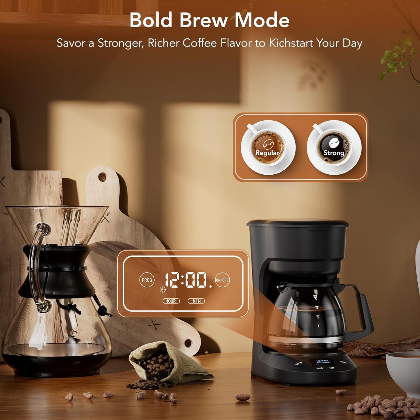 5-Cup Drip Coffee Maker -  (Online Exclusive) Programmable, Auto Brew, Auto Pause, Keep Warm Function CM3710H