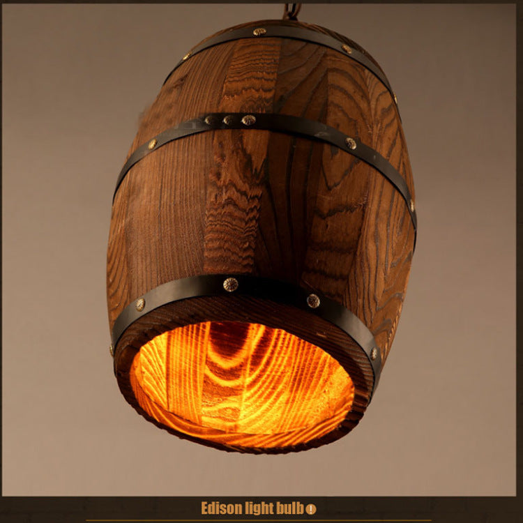 Creative personality (Online Exclusive) wine barrel wooden chandeliers