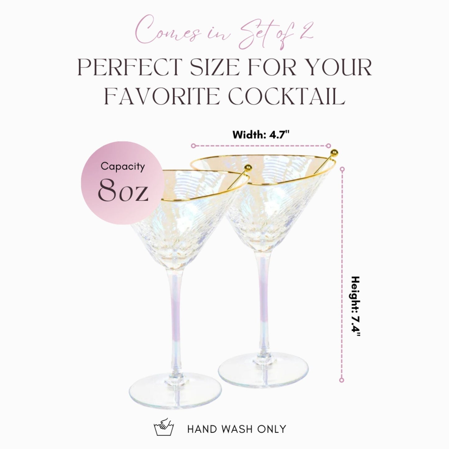 Iridescent Hammered Martini & Cocktail Glasses (Online Exclusive)