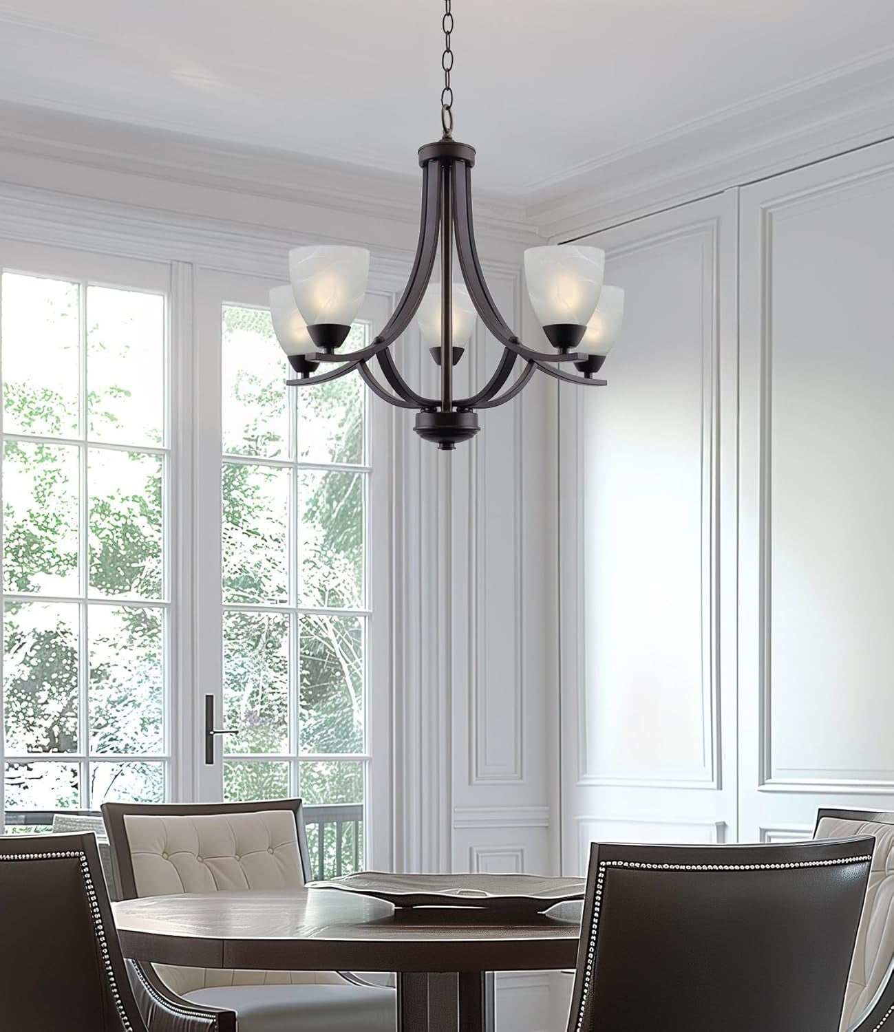 Contemporary 5-Light Large Chandelier  (Online Exclusive)
