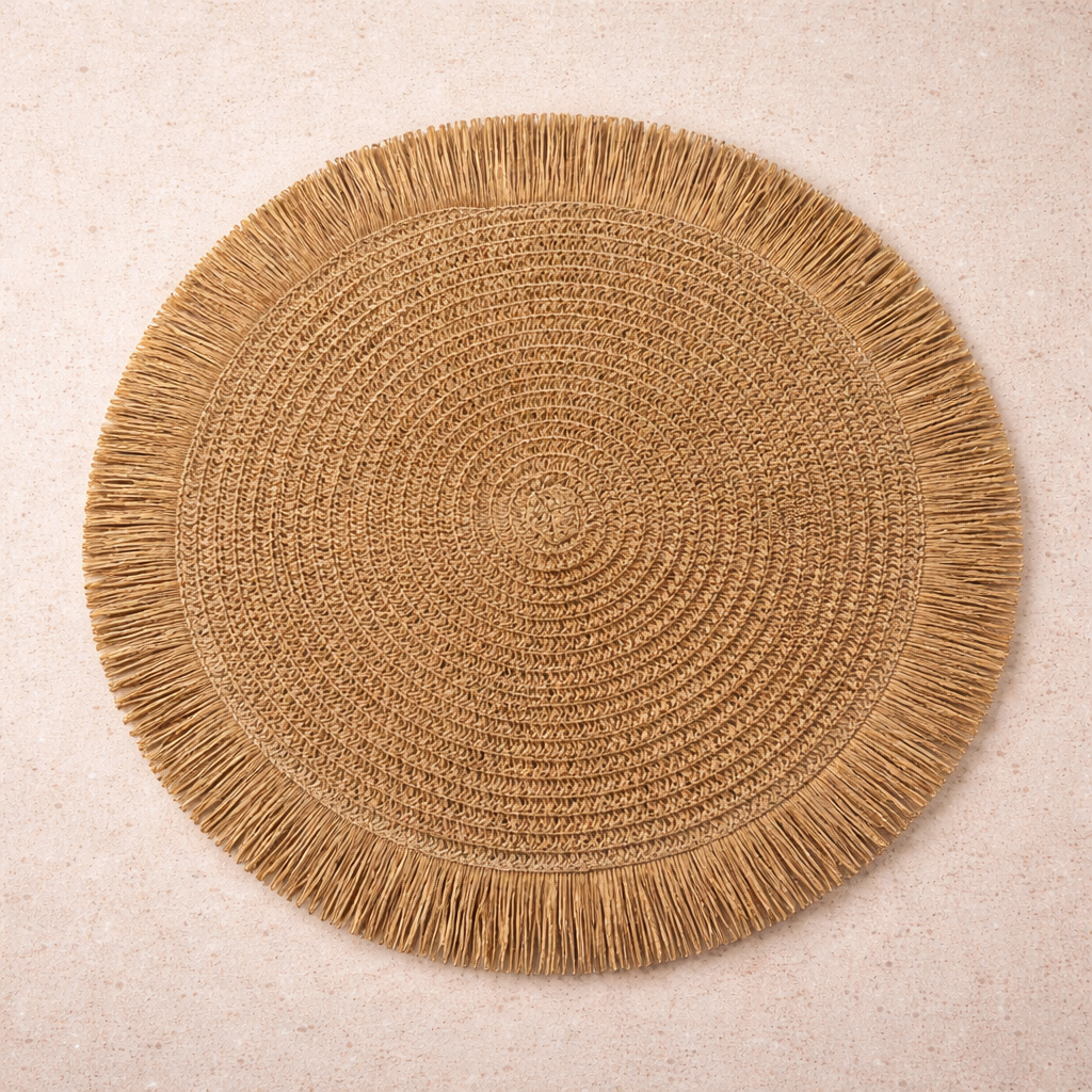 Santorini Straw Fringe Placemats - 15" (Online Exclusive)