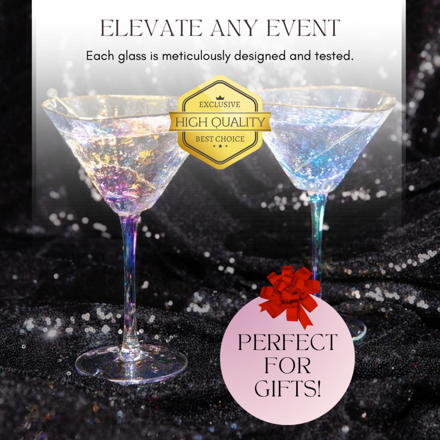 Iridescent Hammered Martini & Cocktail Glasses (Online Exclusive)