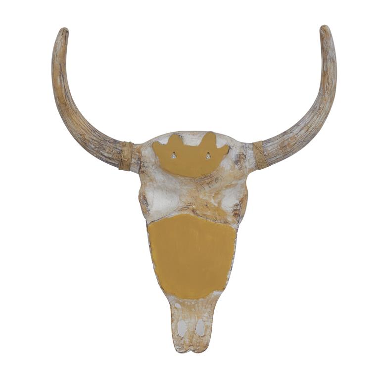 POLYSTONE BULL SKULL WALL DECOR