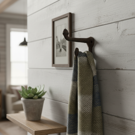 Wall Hook, (Online Exclusive) Cast Iron Vintage Weathered Finish for Coats, Keys or Towels