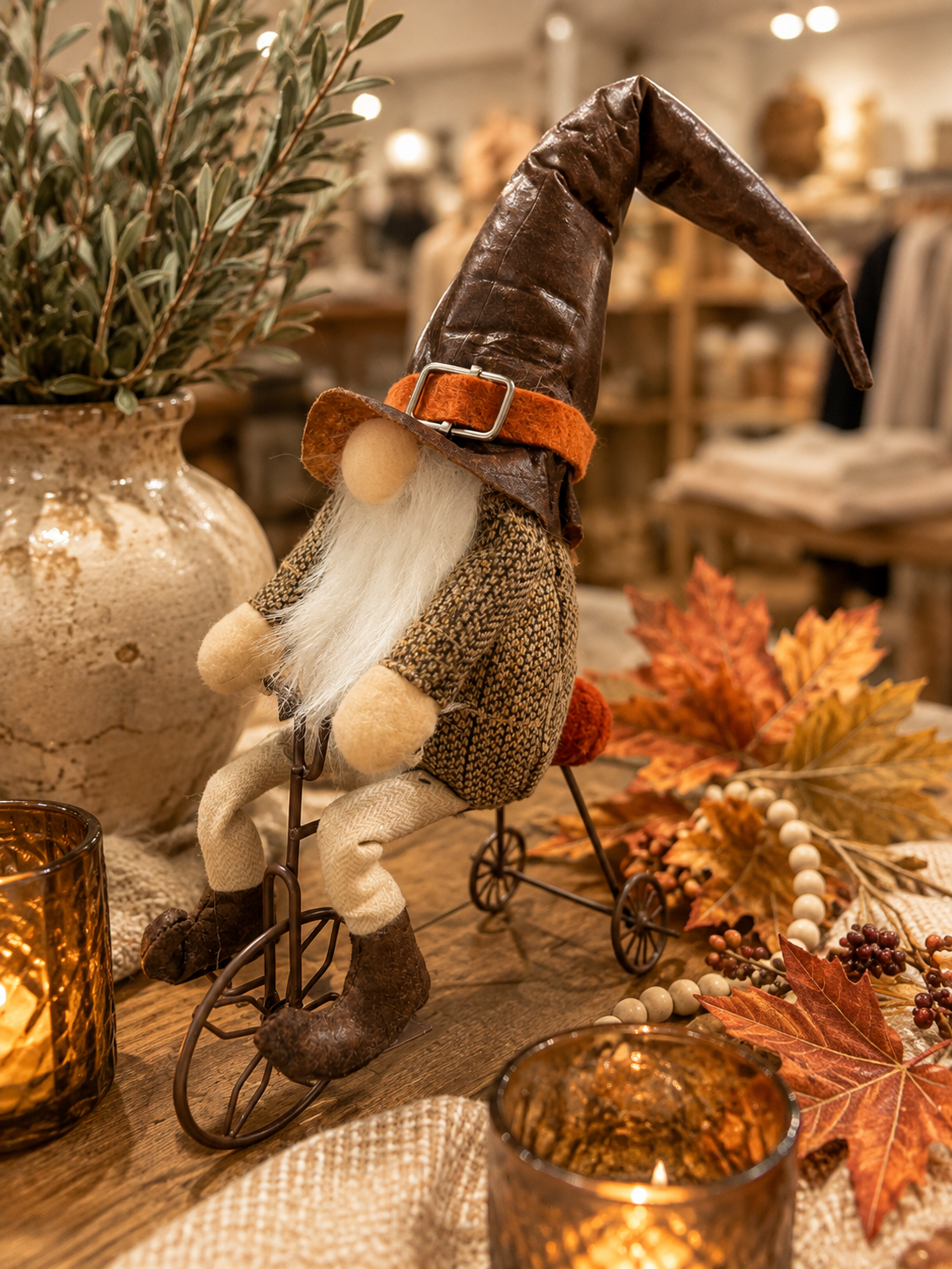 Fall Gnome on Tricycle 🍂