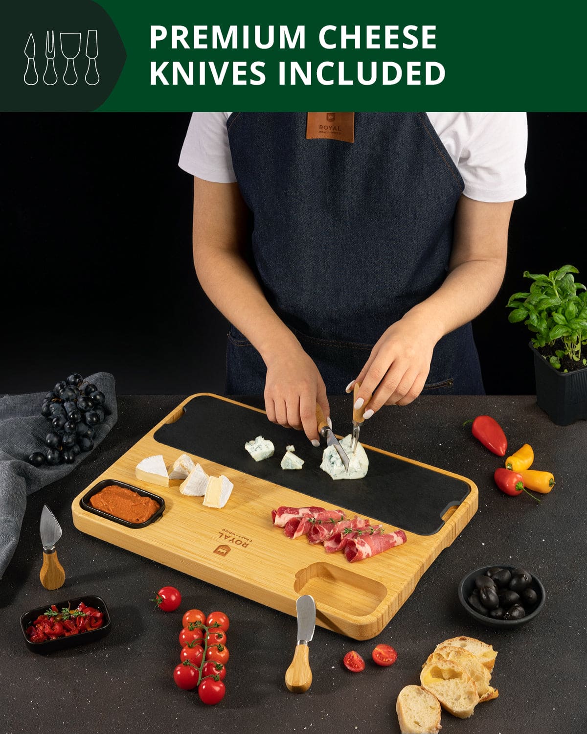 Cheese Board with Slate Plate  (Online Exclusive)