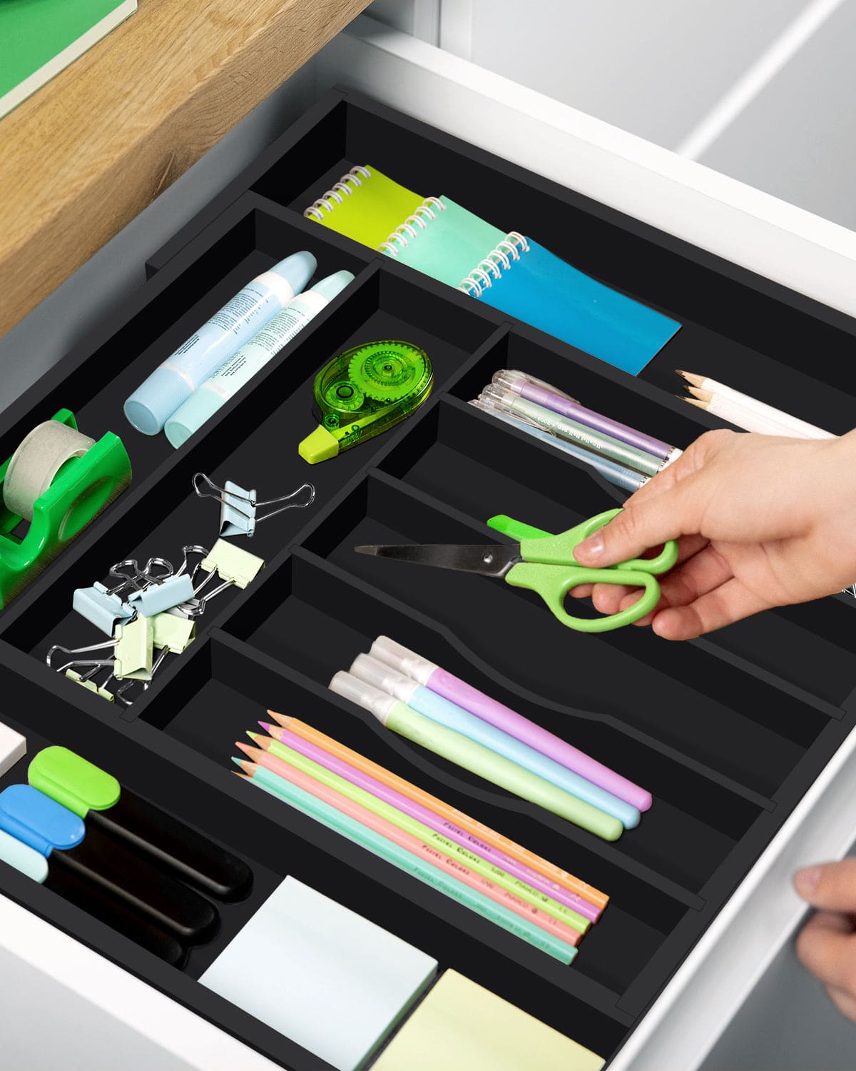 Silverware Drawer Organizer, Black (9 Slots)  (Online Exclusive)