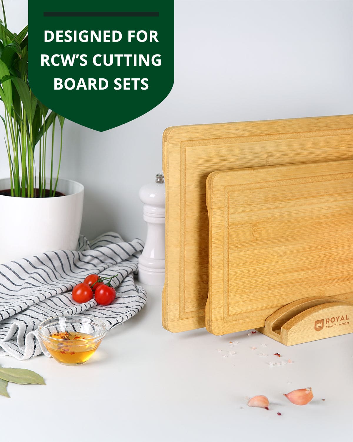 Cutting Board Stand with 3 Slots, Natural  (Online Exclusive)