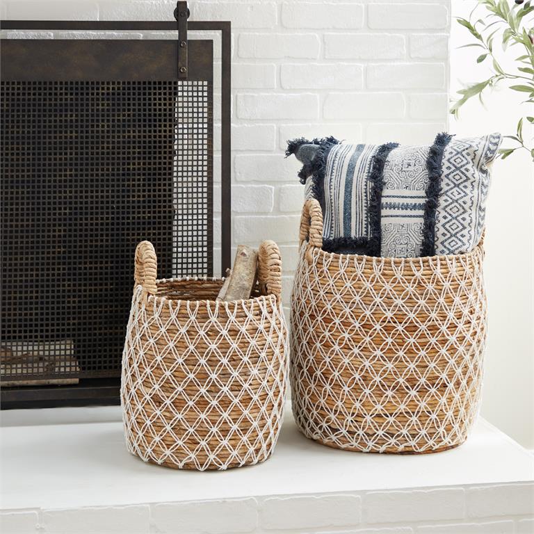 BANANA LEAF STORAGE BASKET WITH HANDLES