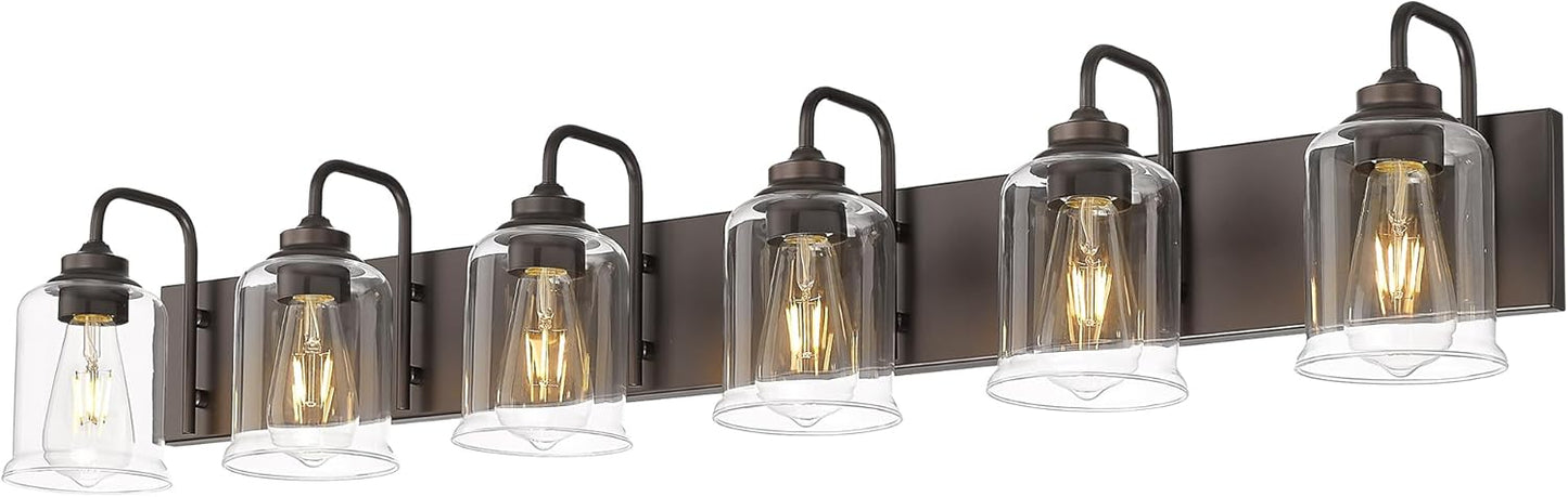 Farmhouse Glass Bathroom Vanity Light Fixture (Online Exclusive)