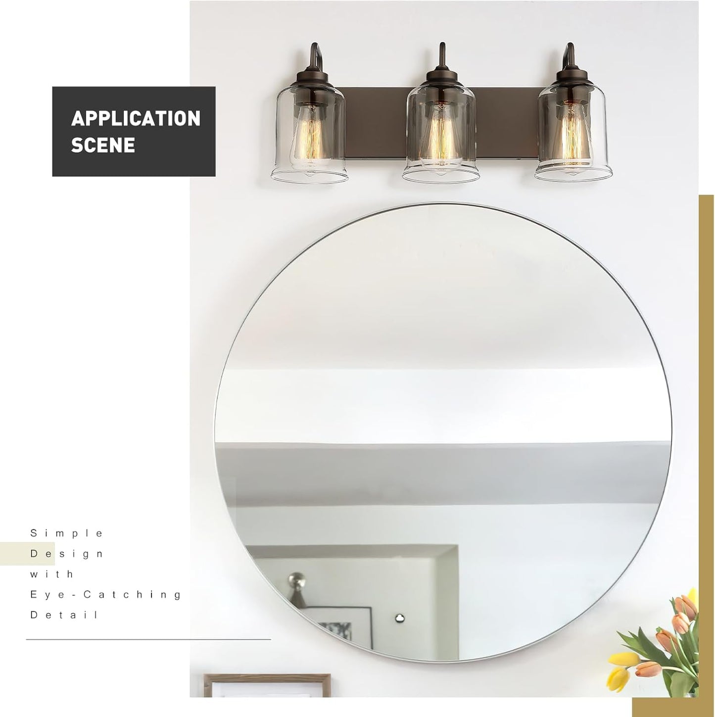 Farmhouse Glass Bathroom Vanity Light Fixture (Online Exclusive)