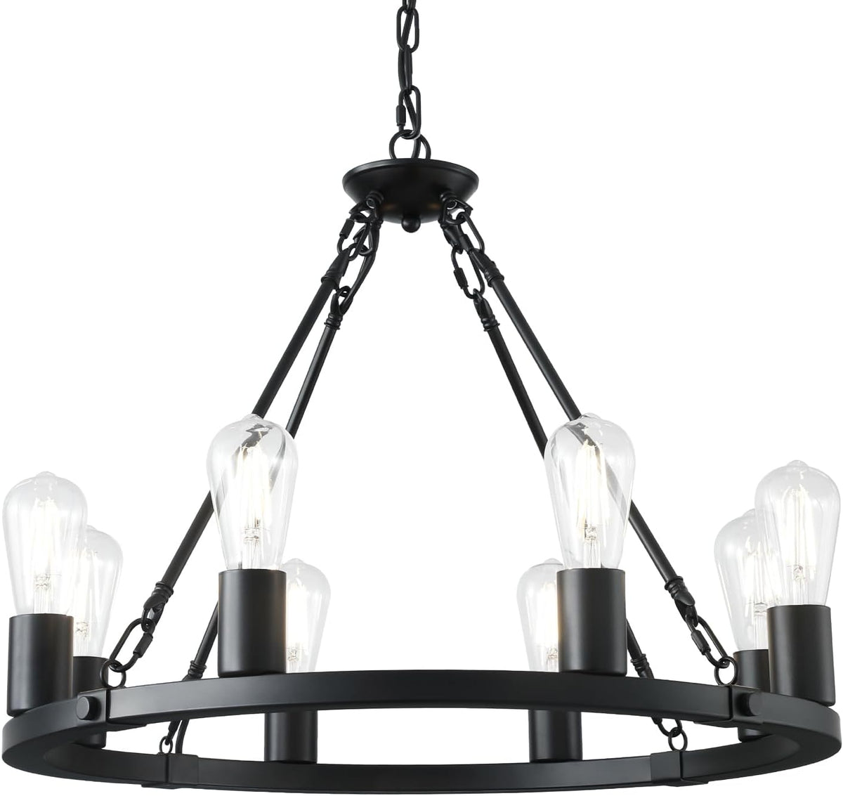 8 Lights Wagon Wheel Chandelier  (Online Exclusive)