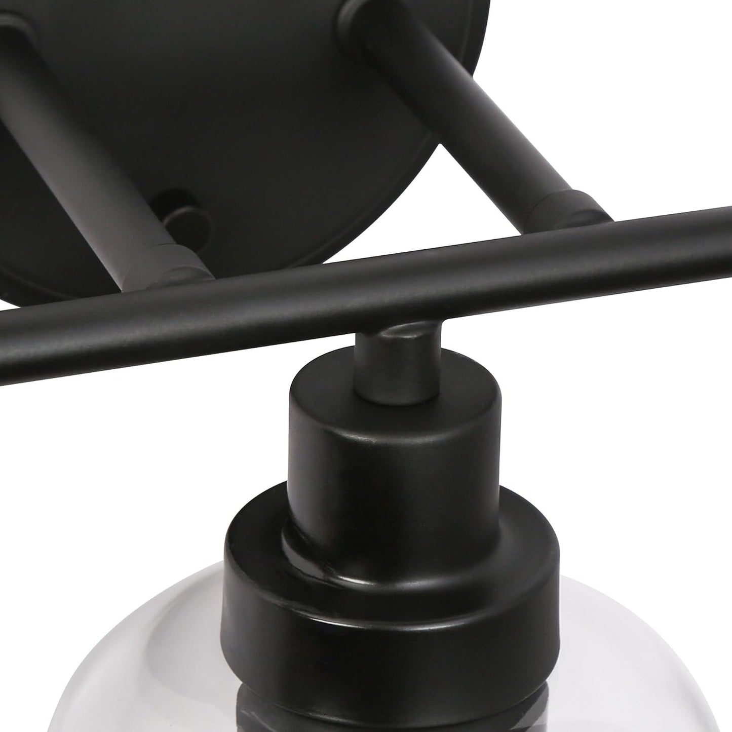 3-Light Black Vanity Light with Clear Glass Shade  (Online Exclusive)