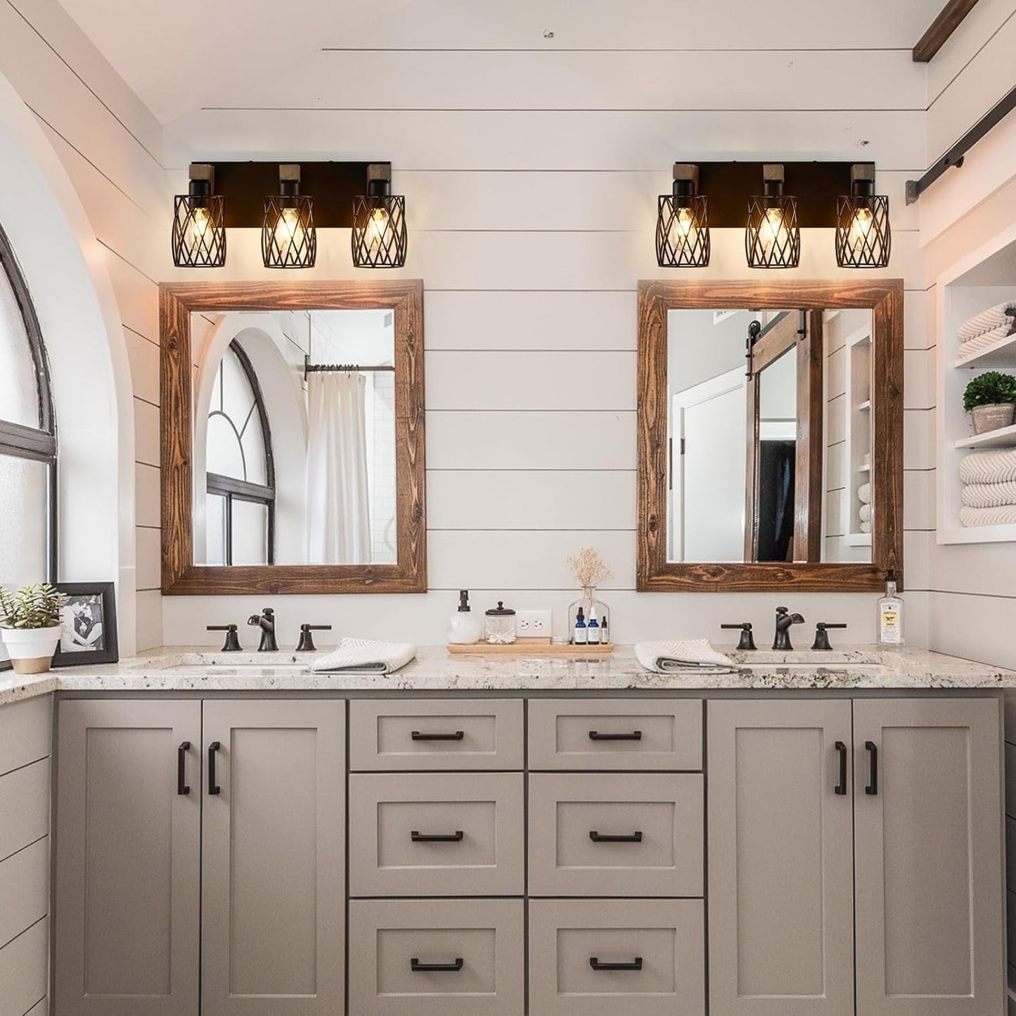3-Light Wood Bathroom Light Fixture  (Online Exclusive)