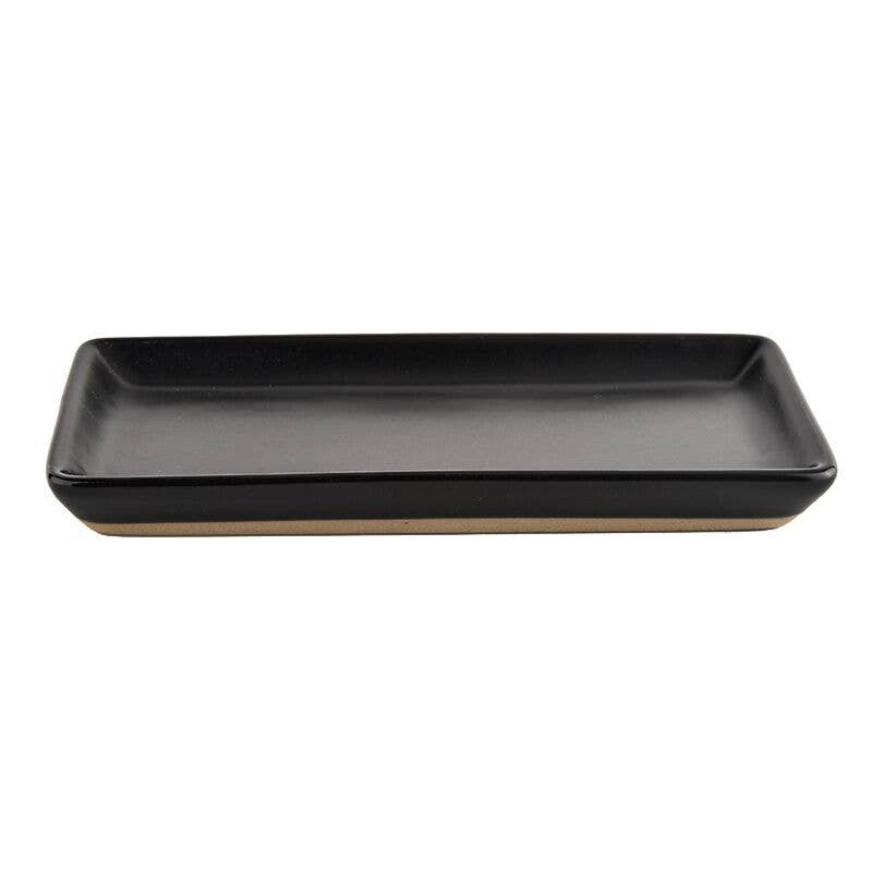MODERN BLACK STONEWARE TRAY