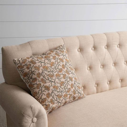 Dandelion Knubby Slub Block Print