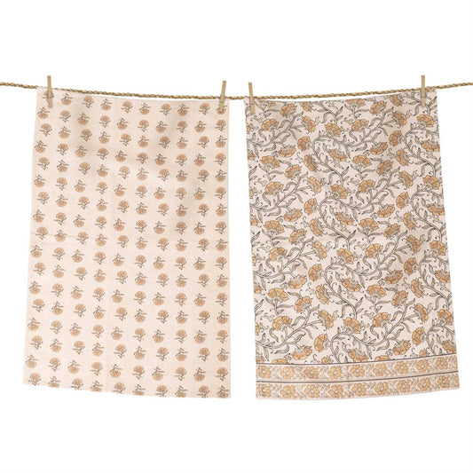 Mustard Floral Tea Towels (Set of 2)