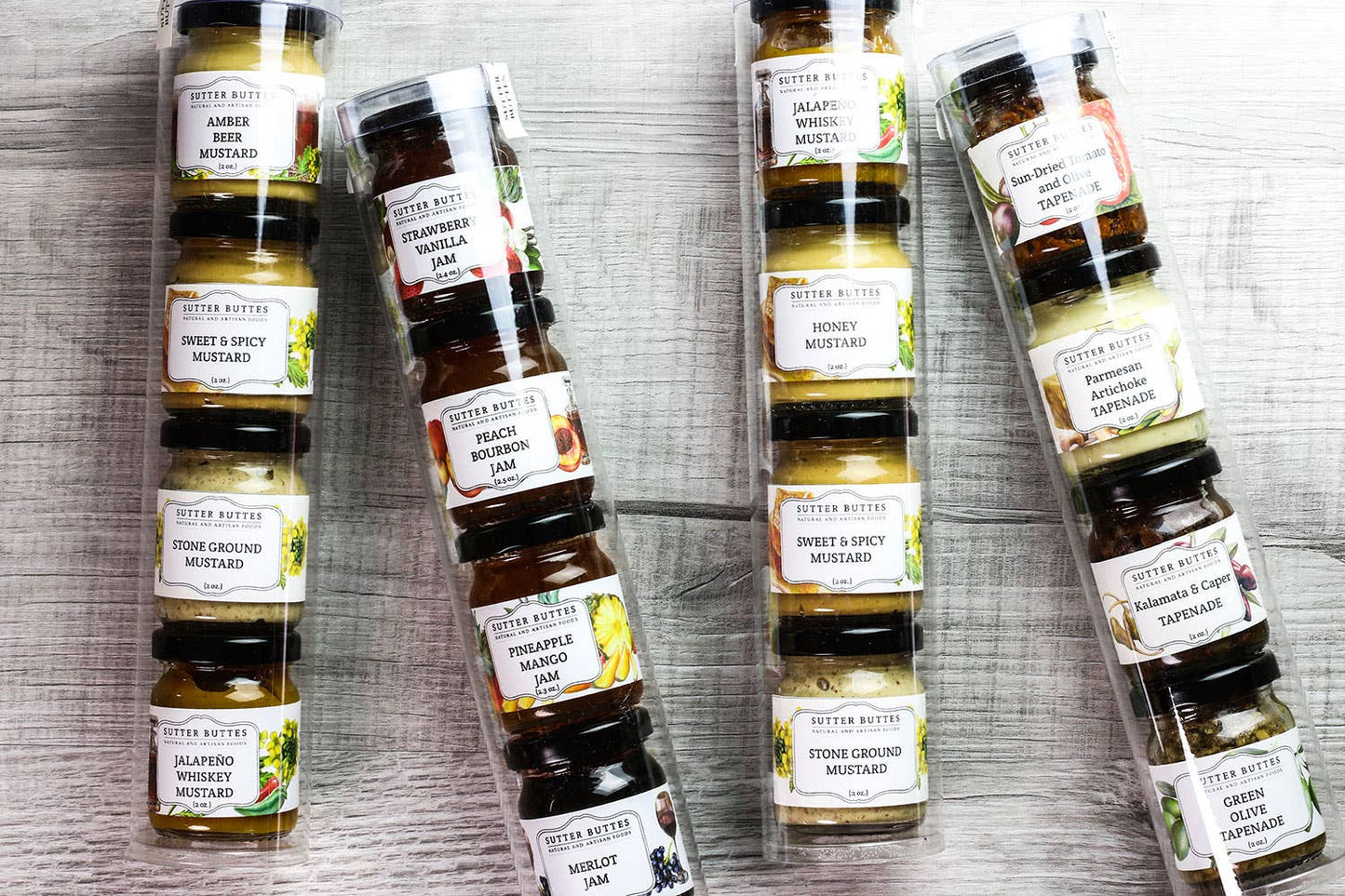 4 Mini Jars: Jam, Mustard, or Tapenade