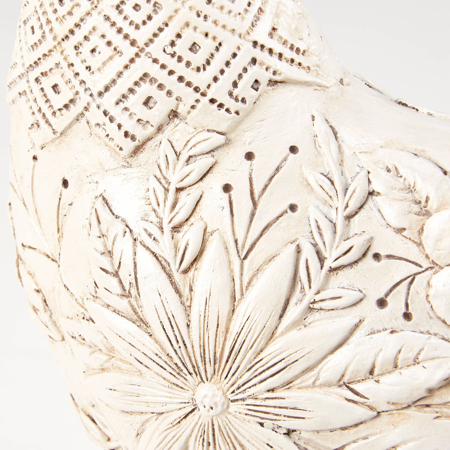Floral Rooster Figurine