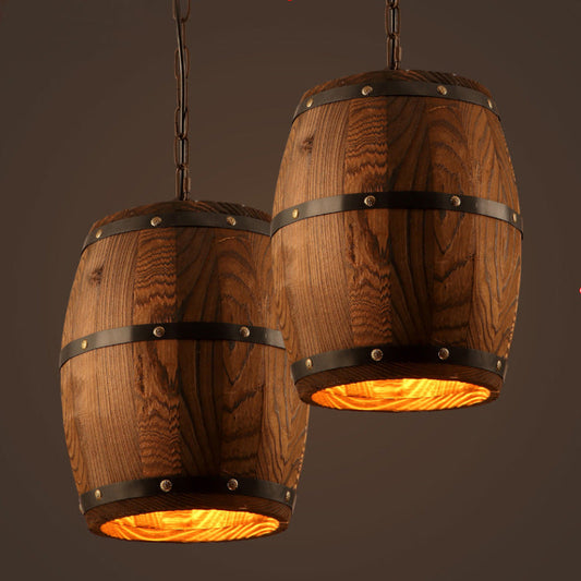 Creative personality (Online Exclusive) wine barrel wooden chandeliers