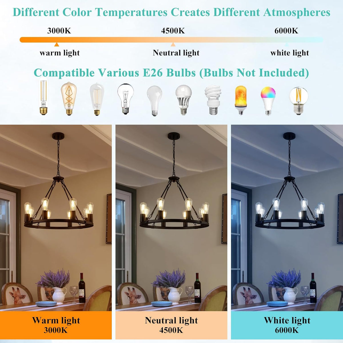 8 Lights Wagon Wheel Chandelier  (Online Exclusive)