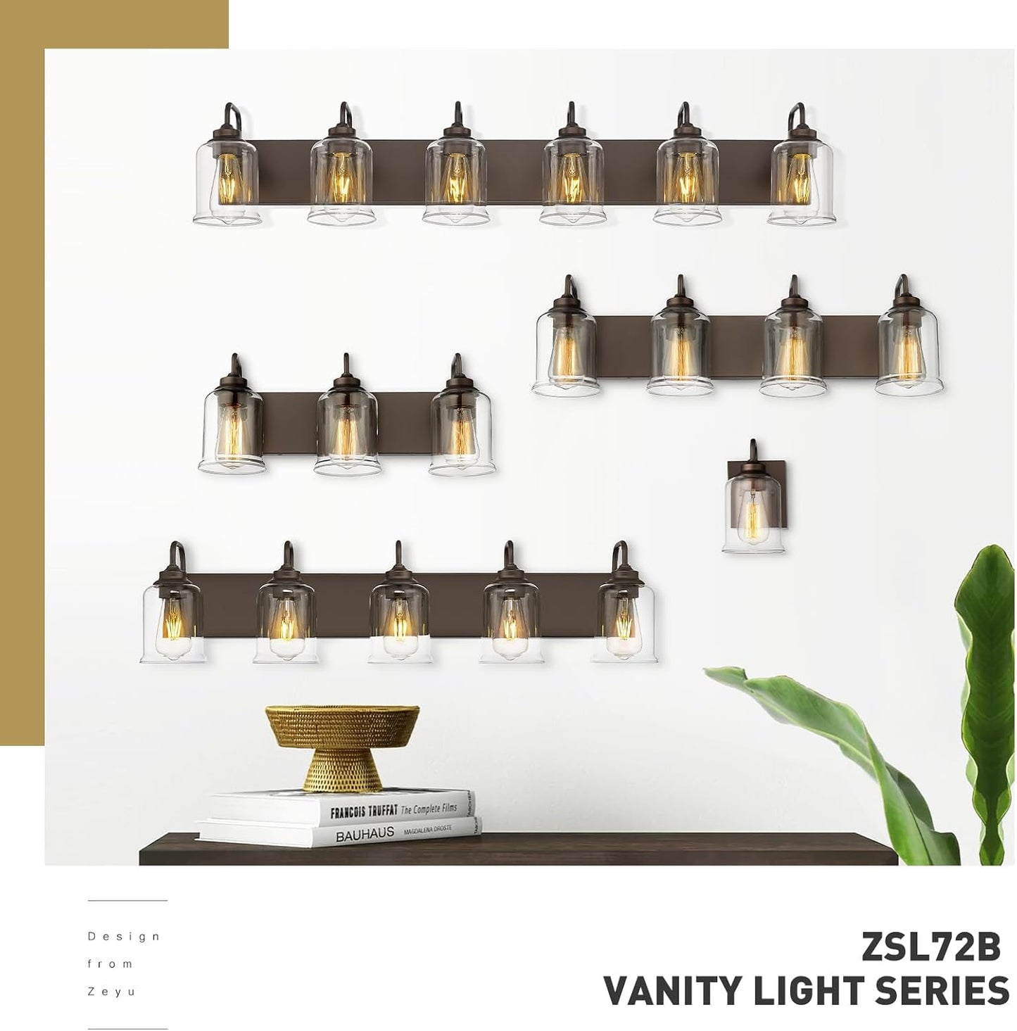 Farmhouse Glass Bathroom Vanity Light Fixture (Online Exclusive)