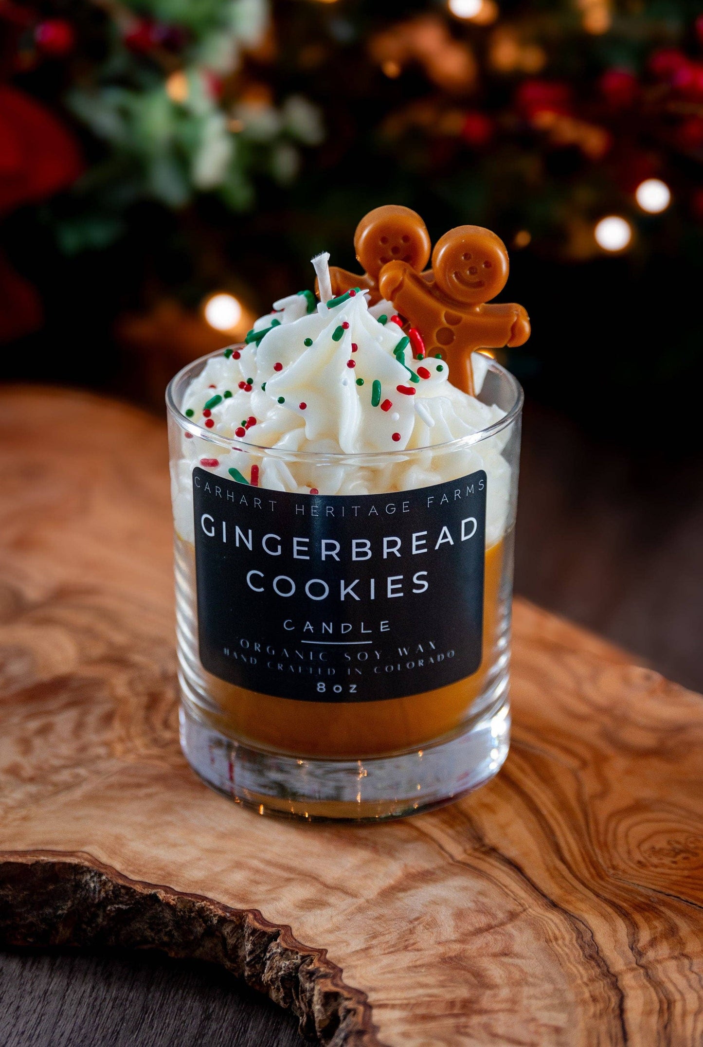 Gingerbread Cookie Holiday Dessert Candle