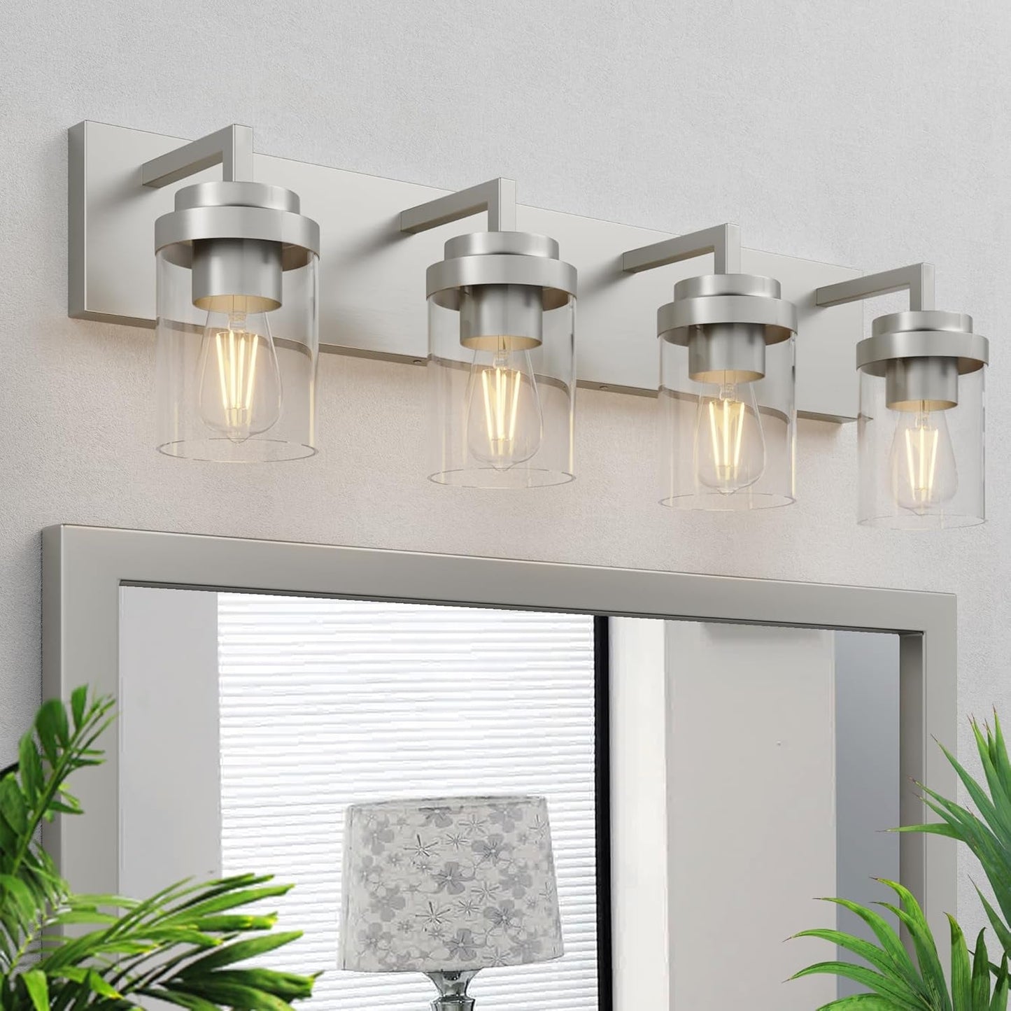 (Online Exclusive) Vanity Light with Clear Glass Shade