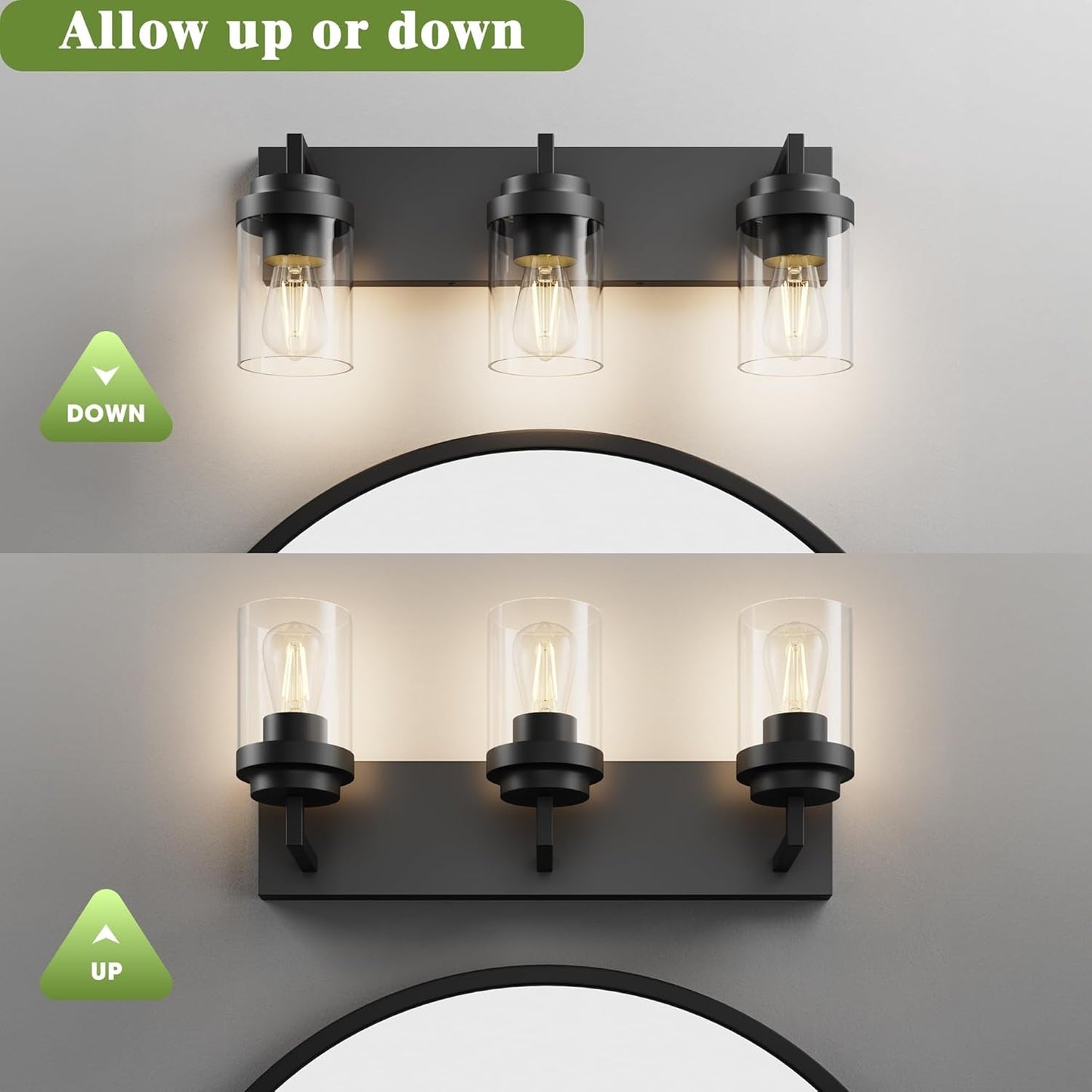 (Online Exclusive) Vanity Light with Clear Glass Shade